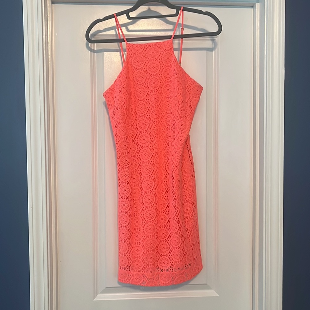 Coral lace Lilly Pulitzer sundress